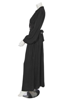 Lot 473 - An Ossie Clark for Radley black moss crêpe dress, 1970s