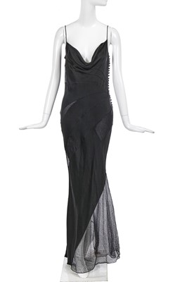 Lot 113 - A Christian Dior by John Galliano bias-cut black lace and satin dress, commercial collection 2001