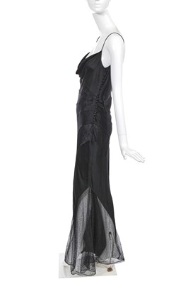 Lot 113 - A Christian Dior by John Galliano bias-cut black lace and satin dress, commercial collection 2001