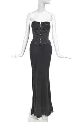 Lot 111 - A Christian Dior by John Galliano black silk corset dress, 'Street Chic' collection, Spring-Summer 2002