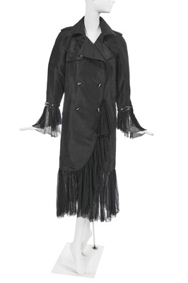 Lot 65 - Marianne Faithfull's Chanel by Karl Lagerfeld black silk faille coat, Autumn-Winter 2006-07