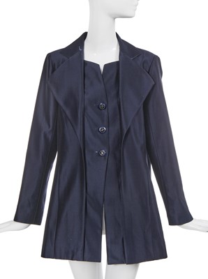 Lot 70 - Marianne Faithfull's Chanel by Karl Lagerfeld navy cotton-silk blend jacket, Cruise collection 2014