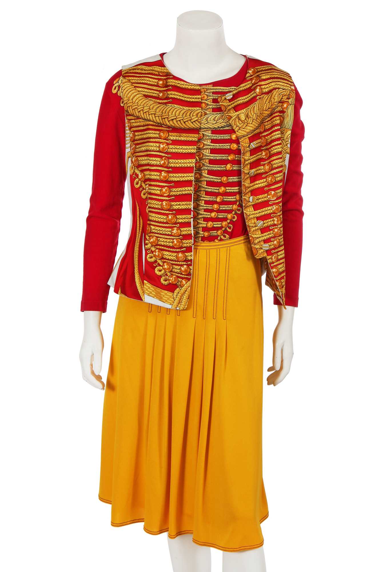 Lot 180 - An Hermès printed waistcoat and t-shirt, circa 1991