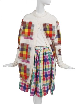 Lot 262 - A Westwood/McLaren ikat weave dress and culottes, 'Savage' collection, Spring-Summer 1982