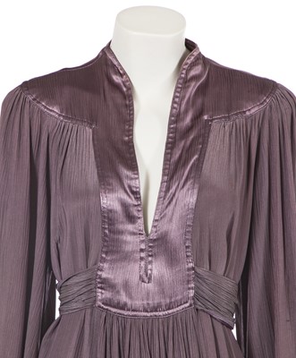 Lot 472 - An Ossie Clark for Radley pastel-purple textured crêpe maxi dress, 1970s