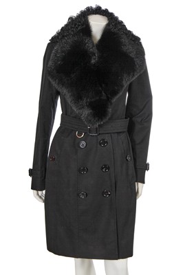 Lot 224 - A Burberry by Christopher Bailey black cotton trench coat, circa 2016