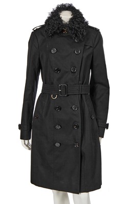 Lot 224 - A Burberry by Christopher Bailey black cotton trench coat, circa 2016