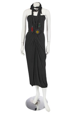 Lot 258 - A Jean Paul Gaultier black polyamide jersey skirt/dress, circa 2002