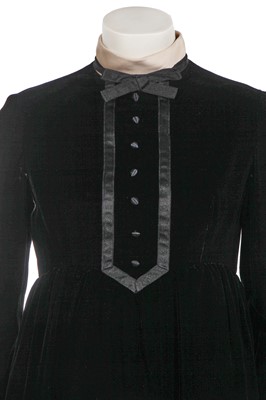 Lot 623 - A Geoffrey Beene black velvet maxi dress, circa 1967