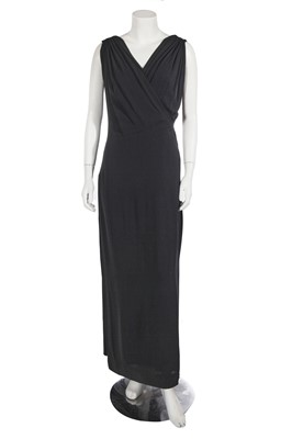 Lot 598 - A Paquin haute couture black silk crêpe dress, circa 1960