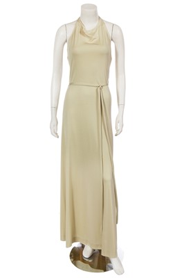 Lot 463 - A Halston ivory jersey wrap dress, circa 1980