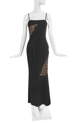 Lot 178 - A Givenchy by Alexander McQueen black crêpe and leopard lace evening gown, Autumn-Winter 1997-98