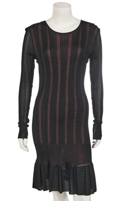 Lot 352 - An Azzedine Alaïa black viscose jersey bodycon dress, circa 1990