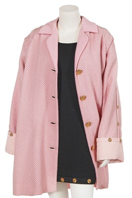 Lot 340 - A Gianni Versace couture studded baby pink wool coat, Autumn-Winter 1991-92