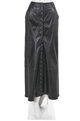 Lot 175 - An Alexander McQueen black leather skirt, 'Joan' collection, Autumn-Winter 1998-99