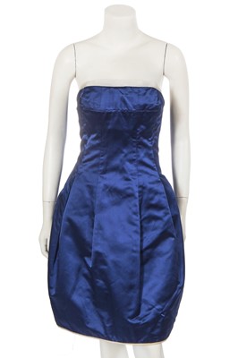 Lot 238 - An Alexander McQueen blue satin dress, commercial collection, Autumn-Winter 2008-09