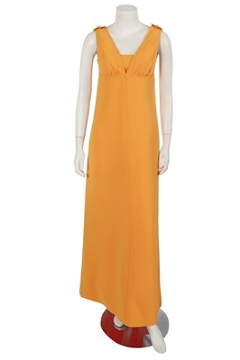Lot 533 - An André Courrèges marigold wool dress, 1970s