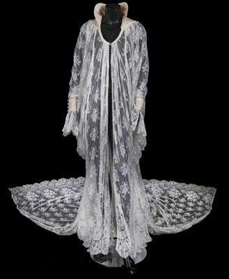 Lot 501 - A Bill Gibb white lace wedding robe, 1979