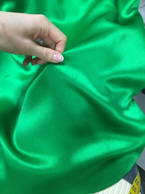 Lot 489 - An Hubert de Givenchy haute couture green satin dress, mid-late 1980s