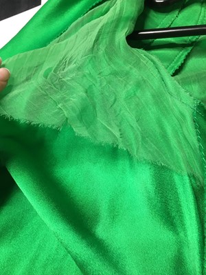 Lot 489 - An Hubert de Givenchy haute couture green satin dress, mid-late 1980s