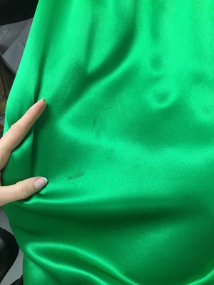 Lot 489 - An Hubert de Givenchy haute couture green satin dress, mid-late 1980s
