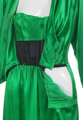Lot 489 - An Hubert de Givenchy haute couture green satin dress, mid-late 1980s
