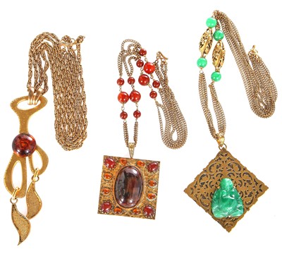 Lot 586 - Three Roger Scemama necklaces, 1960s