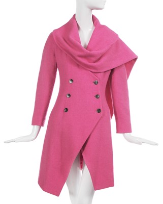 Lot 183 - A Christian Dior by John Galliano pink wool double-breasted coat, Autumn-Winter 1998-99