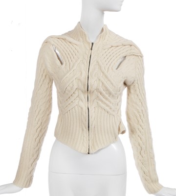 Lot 192 - A John Galliano 'Anatomical' knitted cream wool sweater, 'Fencing' collection, Autumn-Winter 1990-91