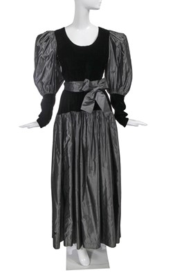 Lot 272 - An Yves Saint Laurent taffeta and velvet evening dress, Autumn-Winter 1982-83