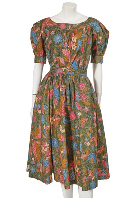 Lot 438 - An Yves Saint Laurent printed cotton ensemble, Spring-Summer 1986