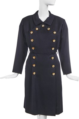 Lot 226 - An Yves Saint Laurent black grain de poudre dress, Spring-Summer 1992