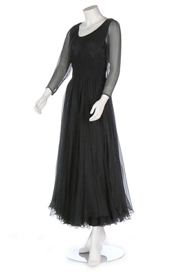 Lot 36 - Three couture black evening gowns, late...