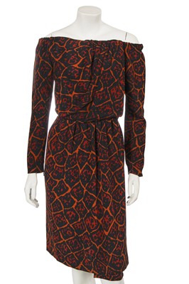 Lot 433 - An Yves Saint Laurent animal print silk dress, Spring-Summer 1989