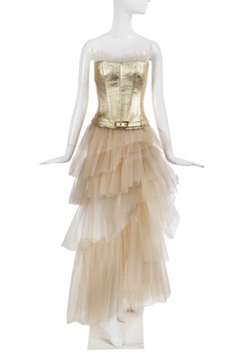 Lot 120 - A Thierry Mugler leather and tulle ensemble, circa 2000
