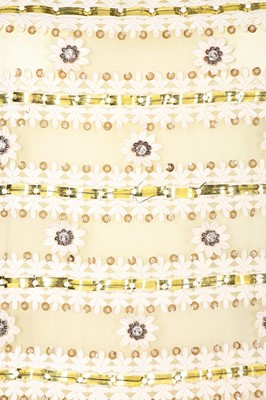 Lot 69 - A Torrente couture yellow worsted mini-dress,...