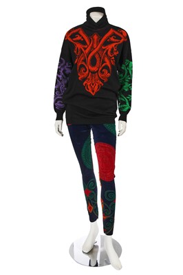 Lot 386 - A Gianni Versace colourful patterned ensemble, 1980s