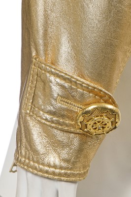 Lot 337 - A Gianfranco Ferre embroidered gold leather jacket, Spring-Summer 1992