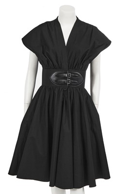 Lot 276 - An Azzedine Alaïa black cotton cocktail dress, probably 2000s