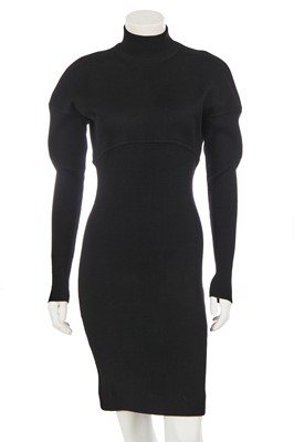 Lot 405 - An Azzedine Alaïa black wool jersey body-con dress, Autumn-Winter 1986-87