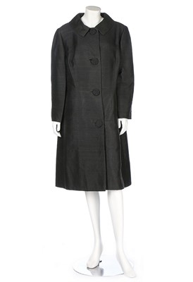 Lot 118 - A Pierre Balmain couture slubbed silk coat,...