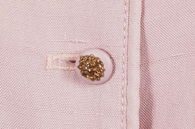 Lot 242 - A Chanel by Philippe Guibourge pink slubbed silk suit, 1970s