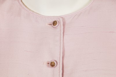 Lot 242 - A Chanel by Philippe Guibourge pink slubbed silk suit, 1970s