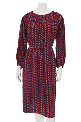 Lot 524 - A Christian Dior by Marc Bohan printed viscose dress, 1970s