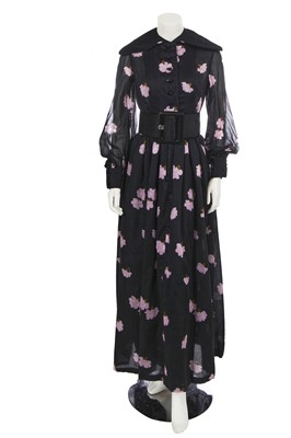 Lot 520 - A Geoffrey Beene floral print cotton voile maxi dress, 1970s