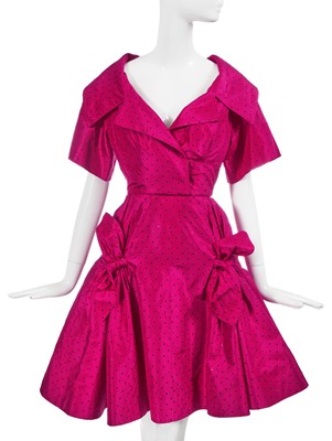 Lot 277 - A Christian Dior haute couture by Marc Bohan pink taffeta dress, Spring-Summer 1987