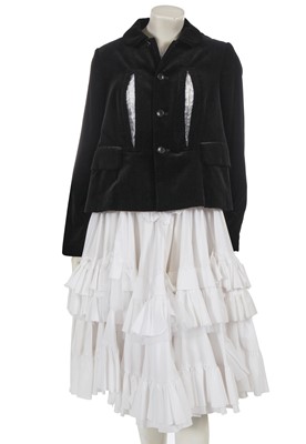 Lot 277 - A Comme des Garçons cotton and velvet dress, 2017