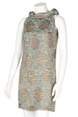 Lot 176 - A Christian Dior cloqué lamé cocktail dress,...