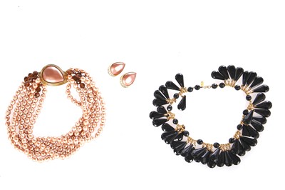 Lot 441 - An Yves Saint Laurent necklace and demi-parure, 1980s