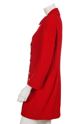 Lot 167 - A Chanel by Karl Lagerfeld scarlet textured wool dress, 1980s